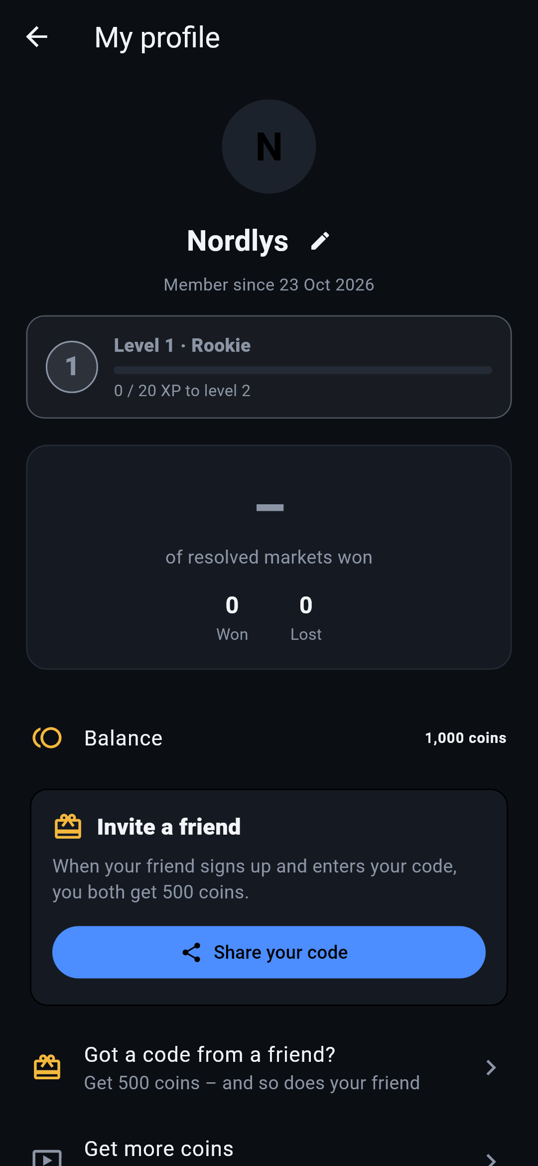 Profile with level